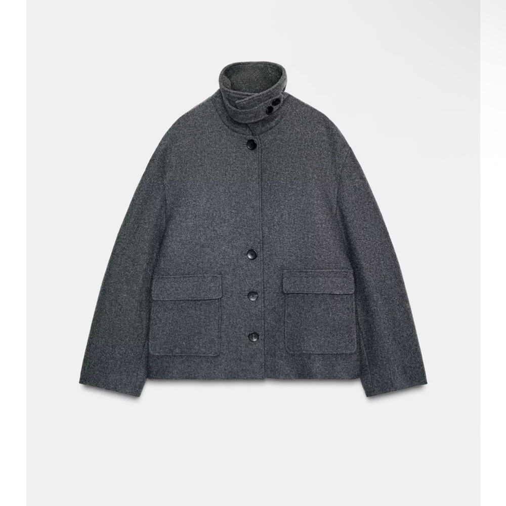 Zara Wool blend coat with high neck